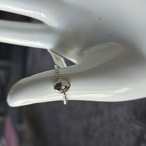 925 Sterling Silver White Buffalo Twist Ring with Oval Accent~Sz 8